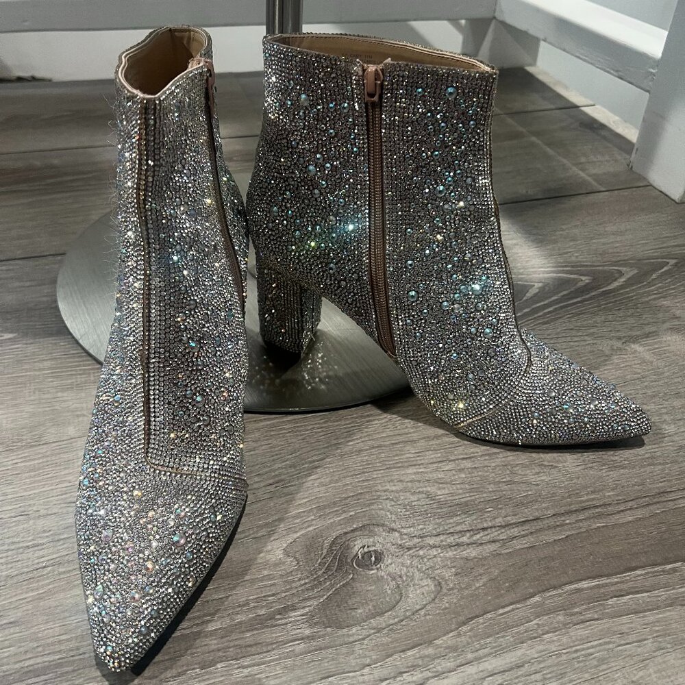Betsey Johnson Glass Stone Ankle Boots - Size 11 - Never worn
